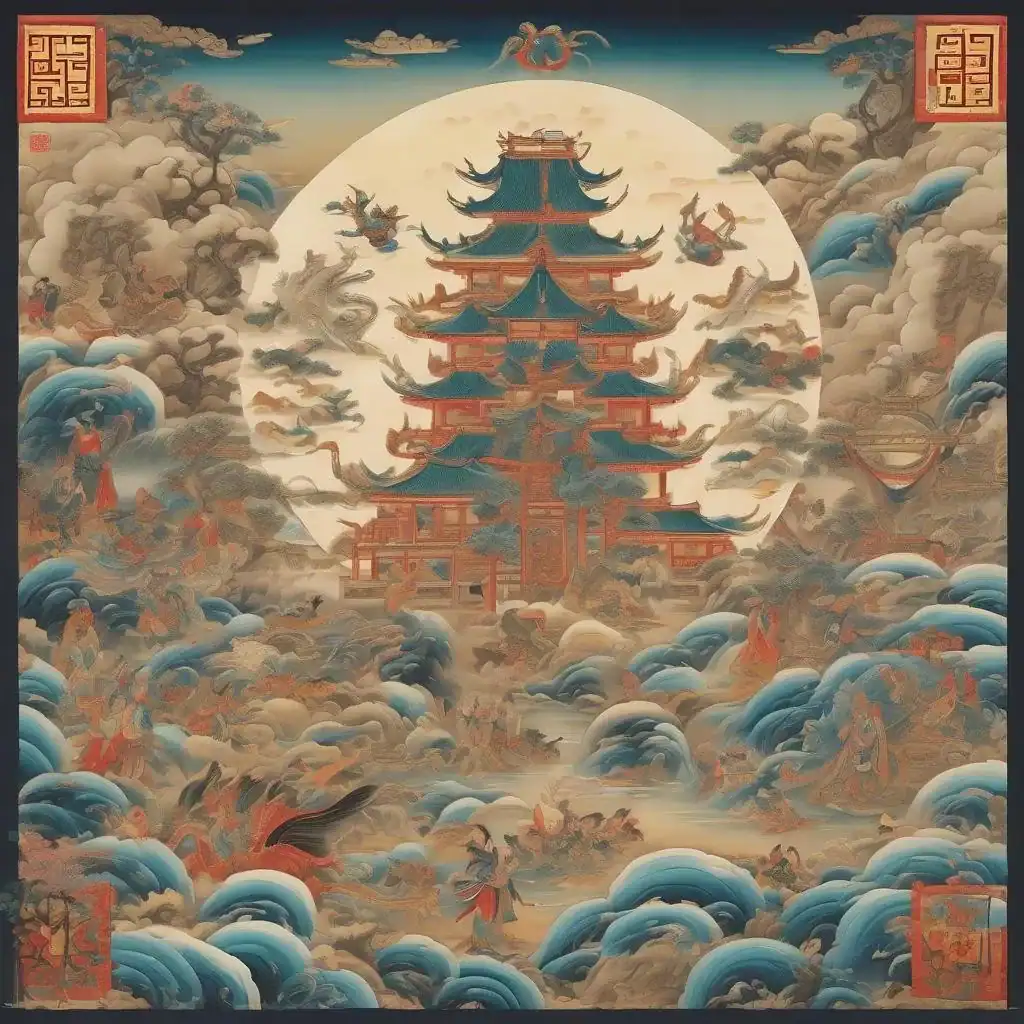 Scroll illustrating The Heart Sutra – Qiu Ying